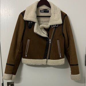 Zara Suede Shearling Jacket